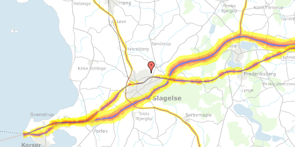 Trafikstøjkort på Æblehaven 3, 4200 Slagelse