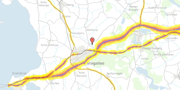 Trafikstøjkort på Åvang 4, 4200 Slagelse