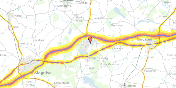 Trafikstøjkort på Borgvej 15, 4180 Sorø