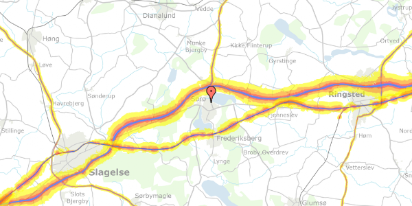 Trafikstøjkort på Kirkevej 40, 4180 Sorø