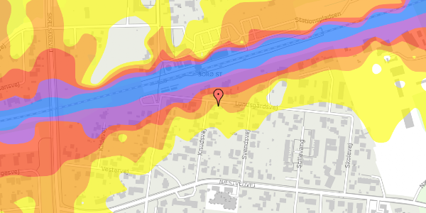 Trafikstøjkort på Lundsgårdsvej 4, 4180 Sorø
