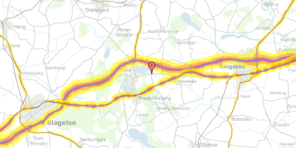 Trafikstøjkort på Ringstedvej 81, 4180 Sorø