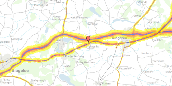 Trafikstøjkort på Ringstedvej 94, 4173 Fjenneslev