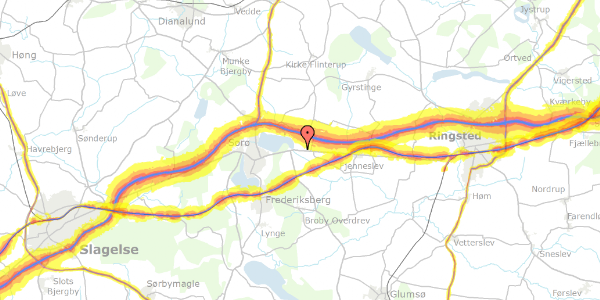 Trafikstøjkort på Ringstedvej 107, 4180 Sorø