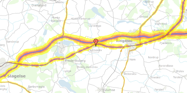 Trafikstøjkort på Ringstedvej 126, 4173 Fjenneslev