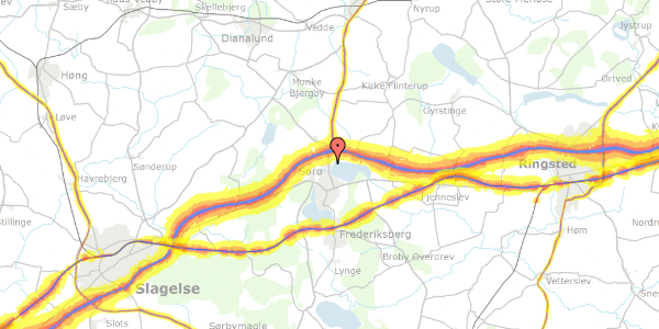 Trafikstøjkort på Søblink 3, 4180 Sorø
