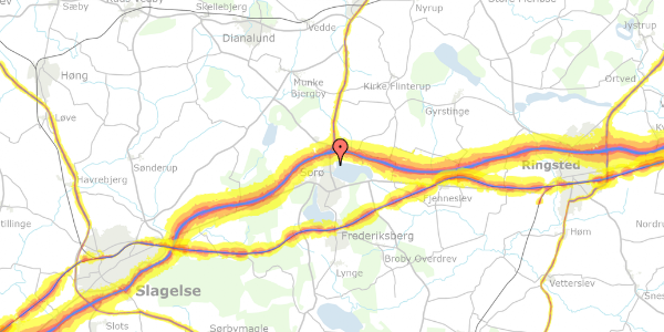 Trafikstøjkort på Søblink 10, 4180 Sorø