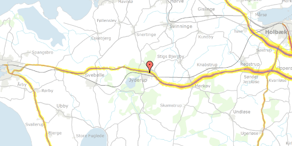 Trafikstøjkort på Holbækvej 44, 4450 Jyderup
