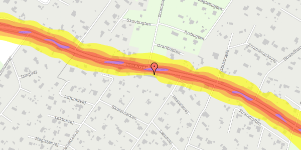 Trafikstøjkort på Oddenvej 251, 4583 Sjællands Odde