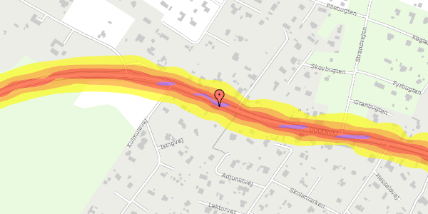 Trafikstøjkort på Oddenvej 261, 4583 Sjællands Odde