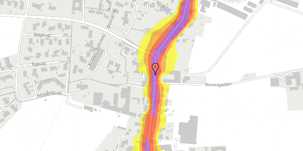 Trafikstøjkort på Hovedgaden 34, 4350 Ugerløse