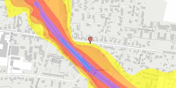 Trafikstøjkort på Kvarmløsevej 10, 4340 Tølløse