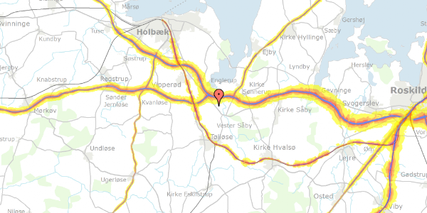 Trafikstøjkort på Marupvej 16, 4340 Tølløse