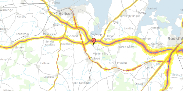 Trafikstøjkort på Marupvej 23, 4340 Tølløse