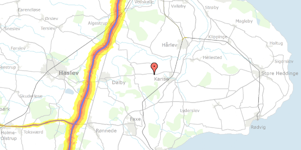 Trafikstøjkort på Dalbyvej 12, 4653 Karise