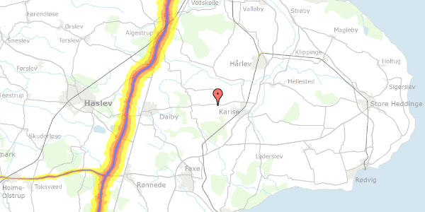 Trafikstøjkort på Dalbyvej 16, 4653 Karise