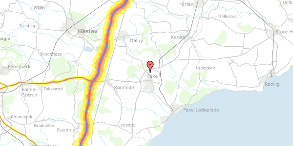 Trafikstøjkort på Danavej 4, 4640 Faxe