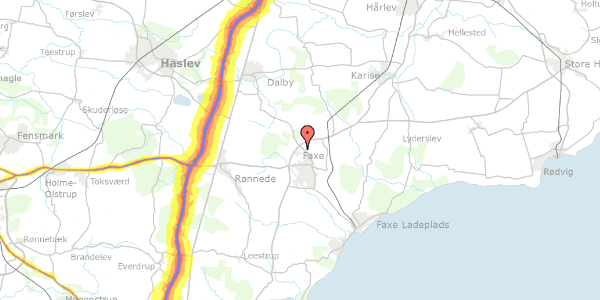 Trafikstøjkort på Danavej 10, 4640 Faxe