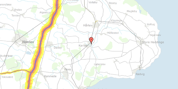 Trafikstøjkort på Drosselvej 15, 4653 Karise