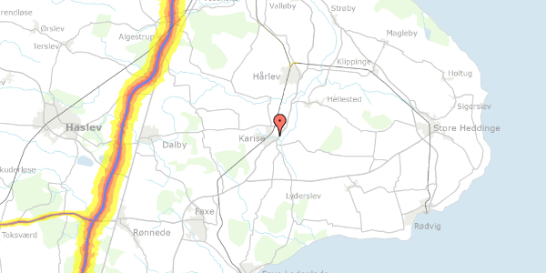 Trafikstøjkort på Drosselvej 70, 4653 Karise