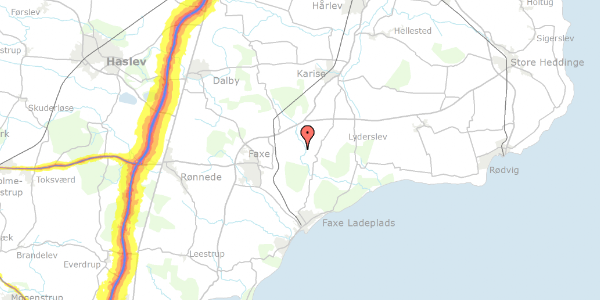 Trafikstøjkort på Holteskovvej 1, 4640 Faxe