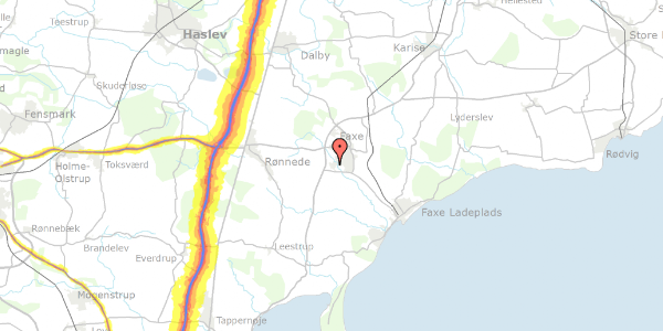 Trafikstøjkort på Kalvehavevej 15, 4640 Faxe