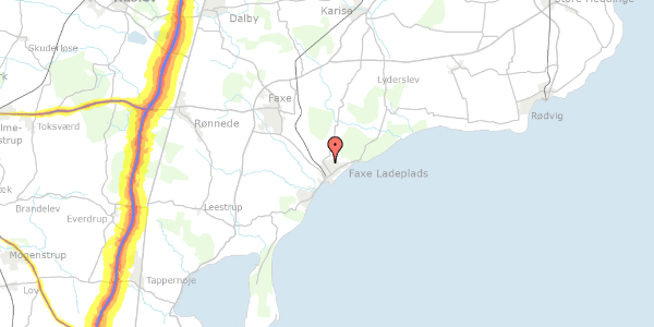 Trafikstøjkort på Kirsebærvej 13, 4654 Faxe Ladeplads