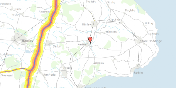 Trafikstøjkort på Kærlunden 8, 4653 Karise