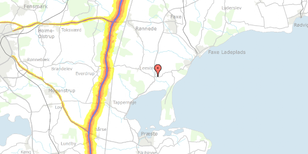 Trafikstøjkort på Leestrupvej 1, 4640 Faxe