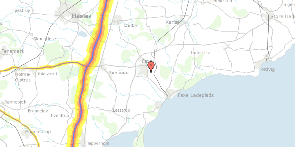 Trafikstøjkort på Leragervej 4B, 4640 Faxe