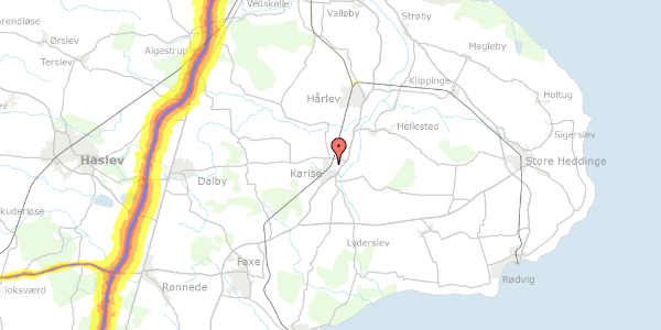 Trafikstøjkort på Prins Buris Vej 16, 4653 Karise