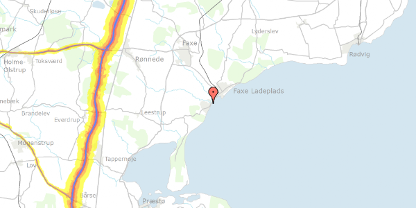 Trafikstøjkort på Rollovej 4, 4654 Faxe Ladeplads