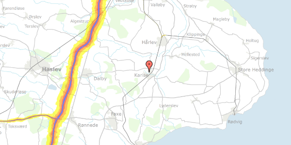 Trafikstøjkort på Rosengården 14, 4653 Karise