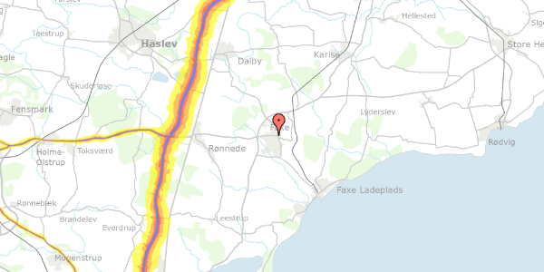 Trafikstøjkort på Rønnedevej 29A, 4640 Faxe