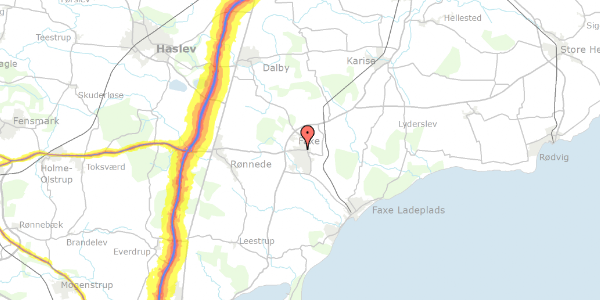 Trafikstøjkort på Rønnedevej 42, 4640 Faxe