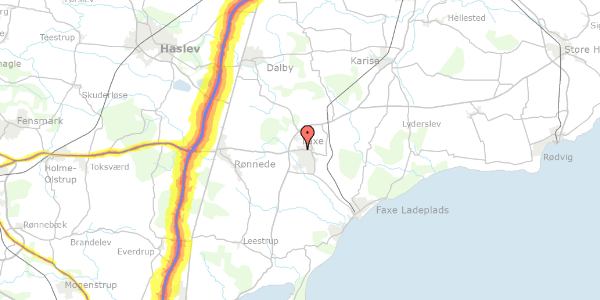 Trafikstøjkort på Rønnedevej 60, 4640 Faxe