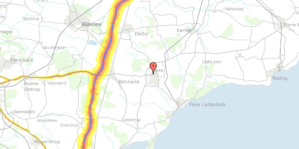 Trafikstøjkort på Rønnedevej 78B, 4640 Faxe