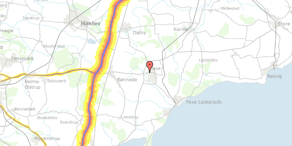 Trafikstøjkort på Rønnedevej 88, 4640 Faxe