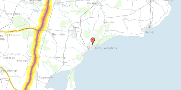 Trafikstøjkort på Slåenvej 22, 4654 Faxe Ladeplads