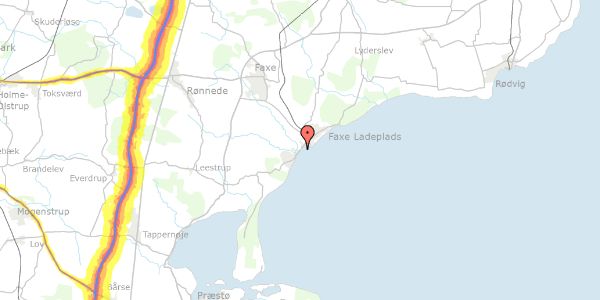 Trafikstøjkort på Strandvejen 40, 4654 Faxe Ladeplads
