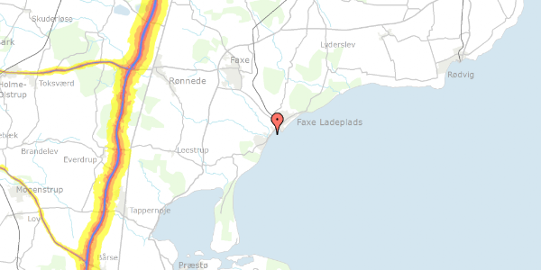 Trafikstøjkort på Strandvejen 50, 4654 Faxe Ladeplads