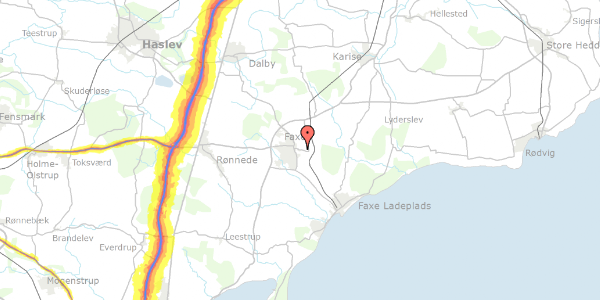 Trafikstøjkort på Stubberupvej 8, 4640 Faxe