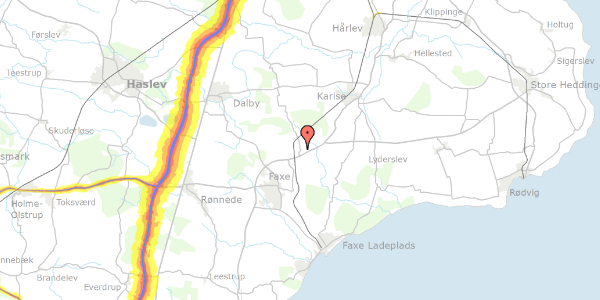 Trafikstøjkort på Tokkerupvej 9, 4640 Faxe