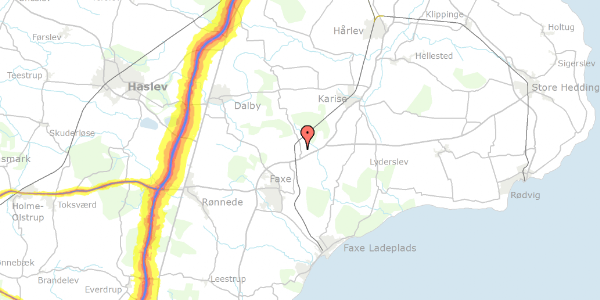 Trafikstøjkort på Tokkerupvej 13, 4640 Faxe