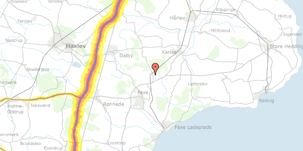 Trafikstøjkort på Tokkerupvej 15, 4640 Faxe