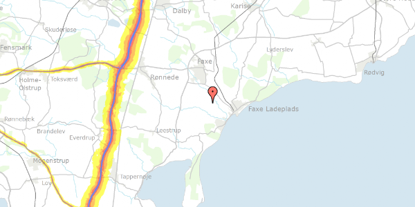 Trafikstøjkort på Vallebovej 8, 4654 Faxe Ladeplads