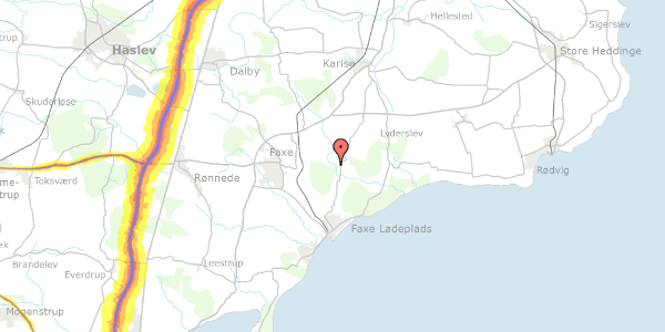 Trafikstøjkort på Vivede Møllehuse 6, 4640 Faxe