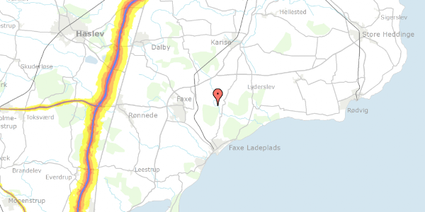 Trafikstøjkort på Vivede Møllehuse 17, 4640 Faxe
