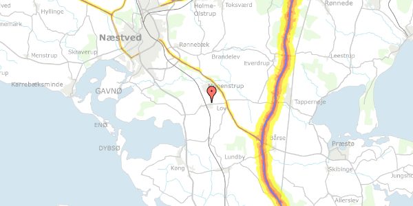 Trafikstøjkort på Lovvej 30, 4700 Næstved