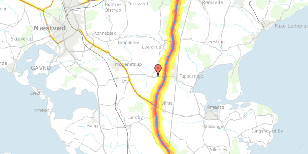 Trafikstøjkort på Sneserevej 74, 4733 Tappernøje